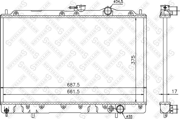 Stellox 10-25370-SX - Radiator, engine cooling autospares.lv