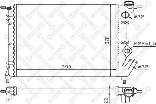 Stellox 10-25293-SX - Radiator, engine cooling autospares.lv