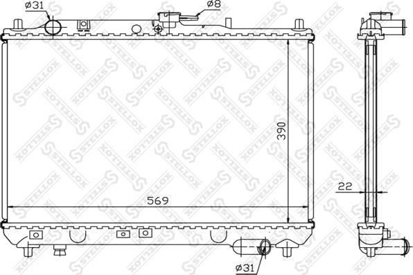 Stellox 10-25292-SX - Radiator, engine cooling autospares.lv