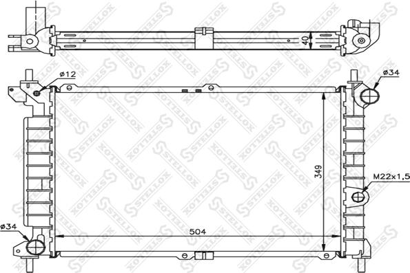 Stellox 10-25259-SX - Radiator, engine cooling autospares.lv