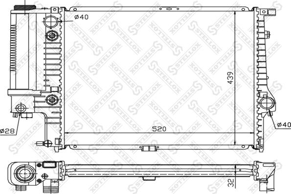 Stellox 10-25250-SX - Radiator, engine cooling autospares.lv