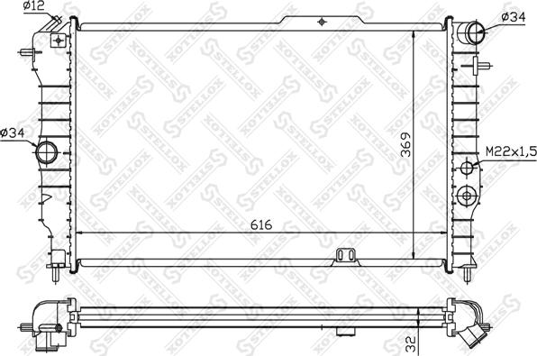 Stellox 10-25251-SX - Radiator, engine cooling autospares.lv