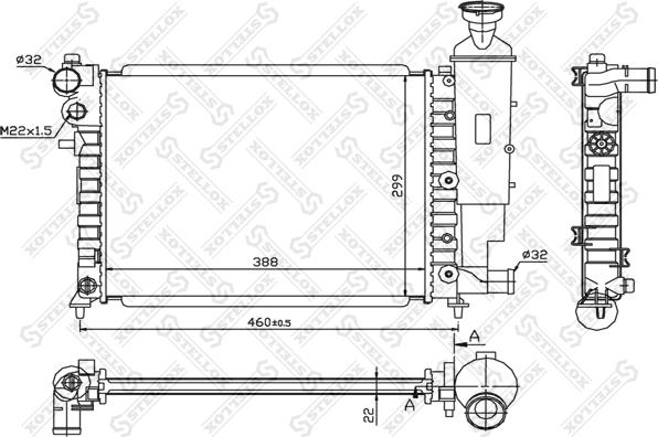 Stellox 10-25269-SX - Radiator, engine cooling autospares.lv