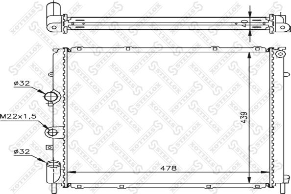 Stellox 10-25264-SX - Radiator, engine cooling autospares.lv