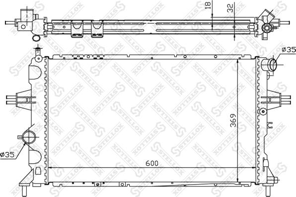 Stellox 10-25268-SX - Radiator, engine cooling autospares.lv