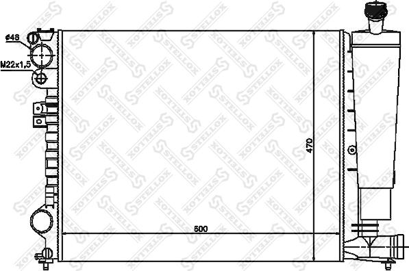 Stellox 10-25209-SX - Radiator, engine cooling autospares.lv