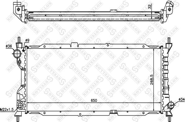 Stellox 10-25203-SX - Radiator, engine cooling autospares.lv