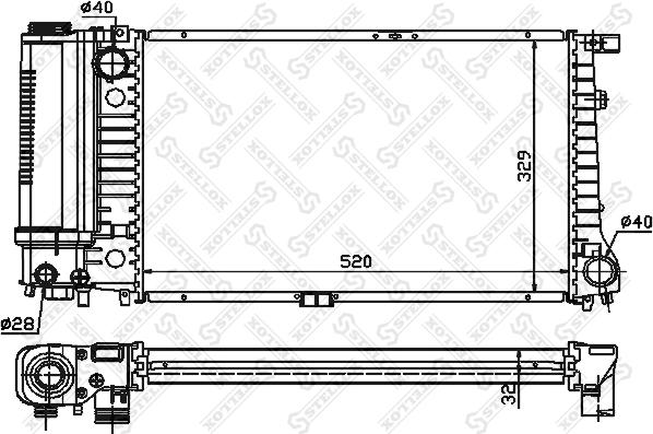 Stellox 10-25207-SX - Radiator, engine cooling autospares.lv