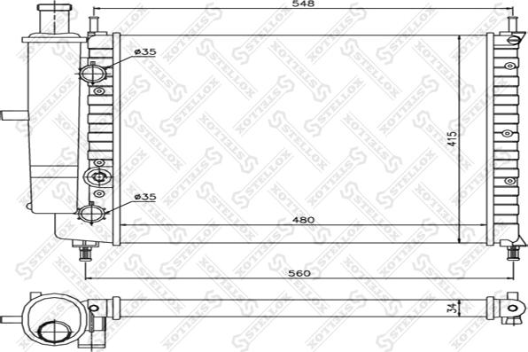 Stellox 10-25210-SX - Radiator, engine cooling autospares.lv