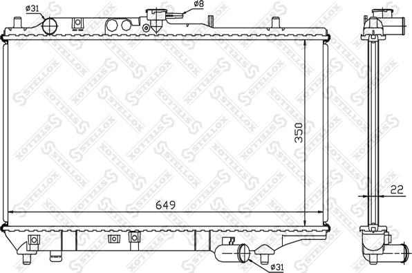 Stellox 10-25218-SX - Radiator, engine cooling autospares.lv