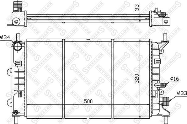 Stellox 10-25213-SX - Radiator, engine cooling autospares.lv