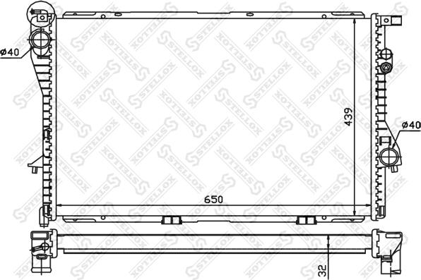 Stellox 10-25289-SX - Radiator, engine cooling autospares.lv