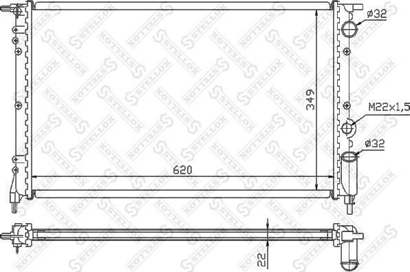 Stellox 10-25235-SX - Radiator, engine cooling autospares.lv