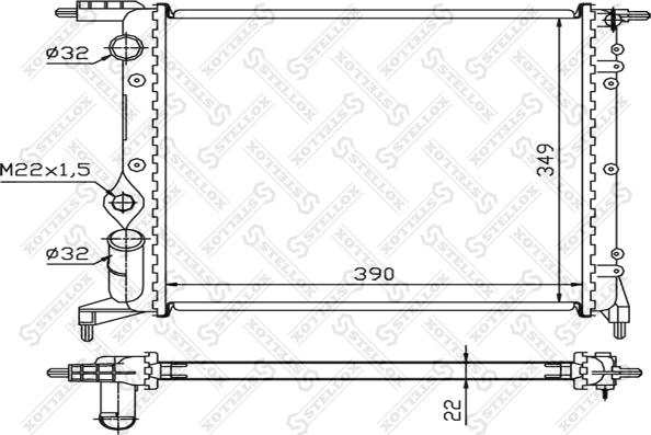 Stellox 10-25236-SX - Radiator, engine cooling autospares.lv