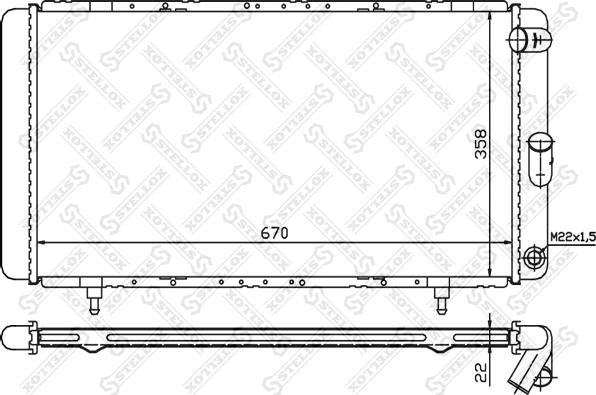 Stellox 10-25233-SX - Radiator, engine cooling autospares.lv