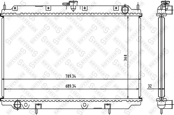 Stellox 10-25222-SX - Radiator, engine cooling autospares.lv