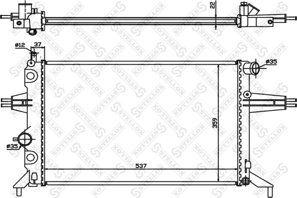 Stellox 10-25271-SX - Radiator, engine cooling autospares.lv