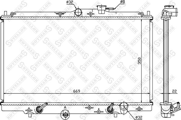 Stellox 10-25277-SX - Radiator, engine cooling autospares.lv