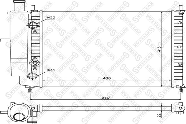 Stellox 10-25717-SX - Radiator, engine cooling autospares.lv