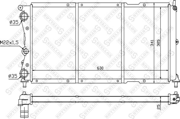 Stellox 10-25739-SX - Radiator, engine cooling autospares.lv