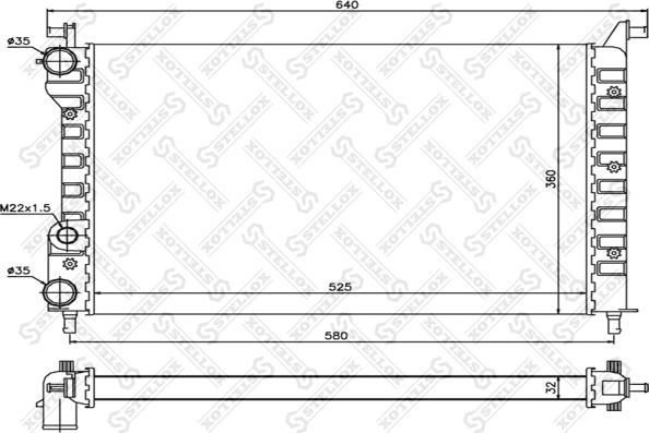 Stellox 10-25735-SX - Radiator, engine cooling autospares.lv