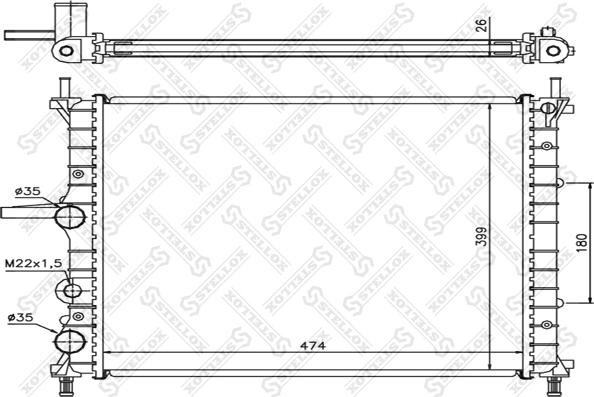 Stellox 10-25727-SX - Radiator, engine cooling autospares.lv