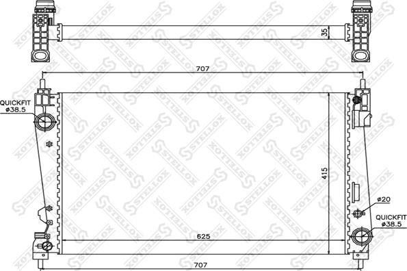 Stellox 10-25770-SX - Radiator, engine cooling autospares.lv