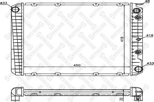 Stellox 10-26442-SX - Radiator, engine cooling autospares.lv