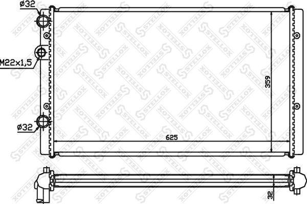 Stellox 10-26419-SX - Radiator, engine cooling autospares.lv