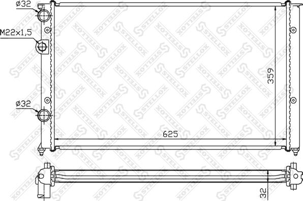 Stellox 10-26424-SX - Radiator, engine cooling autospares.lv