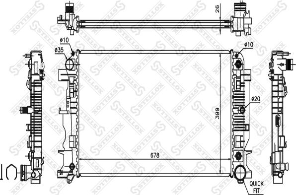 Stellox 10-26553-SX - Radiator, engine cooling autospares.lv