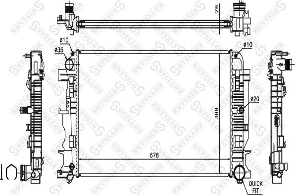 Stellox 10-26552-SX - Radiator, engine cooling autospares.lv