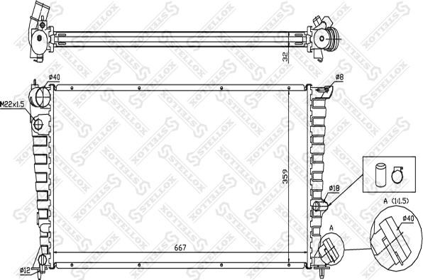 Stellox 10-26094-SX - Radiator, engine cooling autospares.lv