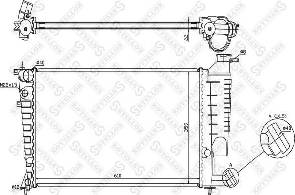 Stellox 10-26096-SX - Radiator, engine cooling autospares.lv