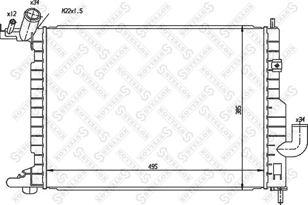 Stellox 10-26048-SX - Radiator, engine cooling autospares.lv