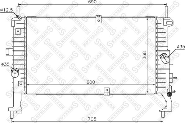 Stellox 10-26052-SX - Radiator, engine cooling autospares.lv