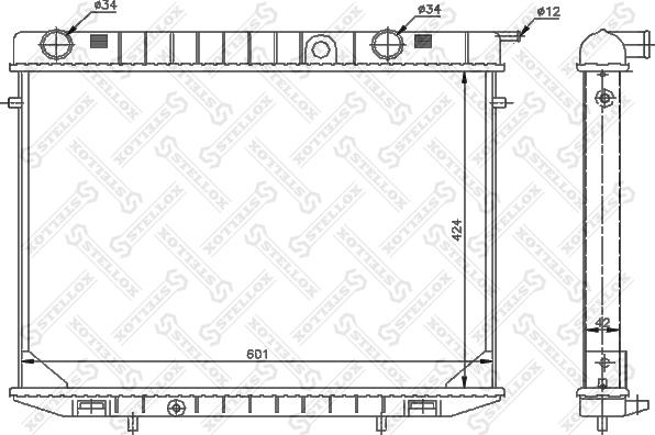 Stellox 10-26064-SX - Radiator, engine cooling autospares.lv