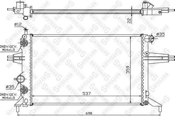 Stellox 10-26066-SX - Radiator, engine cooling autospares.lv