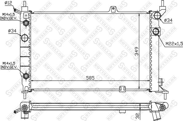 Stellox 10-26067-SX - Radiator, engine cooling autospares.lv