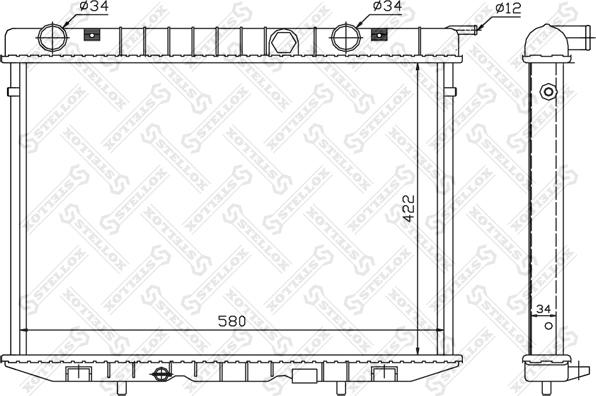 Stellox 10-26008-SX - Radiator, engine cooling autospares.lv