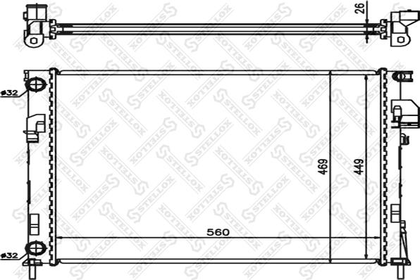 Stellox 10-26003-SX - Radiator, engine cooling autospares.lv