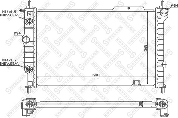 Stellox 10-26011-SX - Radiator, engine cooling autospares.lv