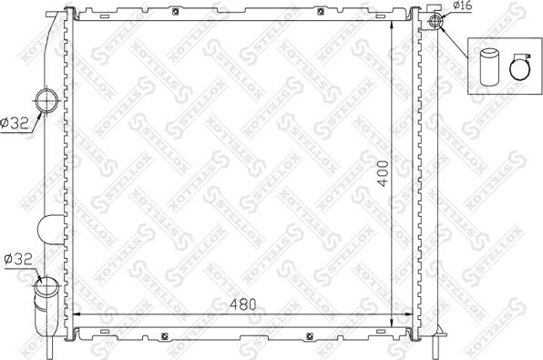 Stellox 10-26199-SX - Radiator, engine cooling autospares.lv