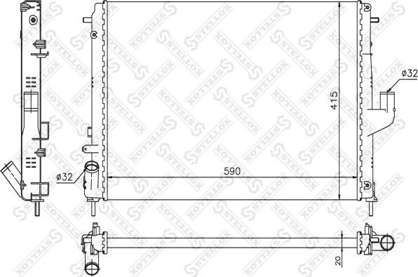 Stellox 10-26163-SX - Radiator, engine cooling autospares.lv