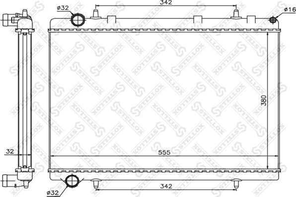 Stellox 10-26121-SX - Radiator, engine cooling autospares.lv