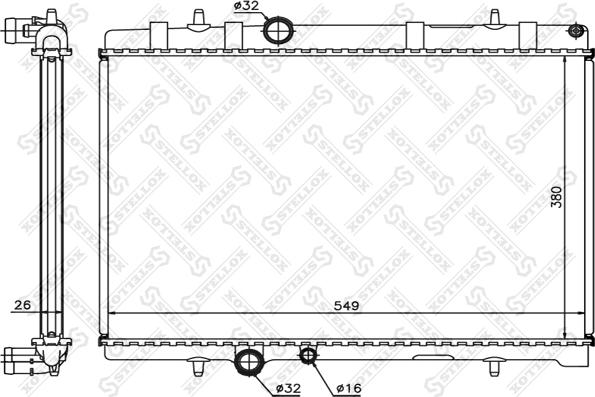 Stellox 10-26123-SX - Radiator, engine cooling autospares.lv