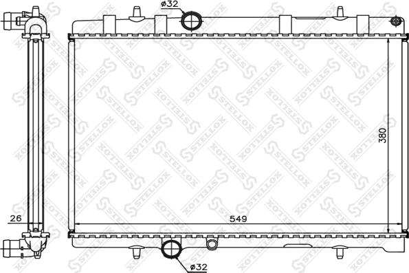 Stellox 10-26122-SX - Radiator, engine cooling autospares.lv