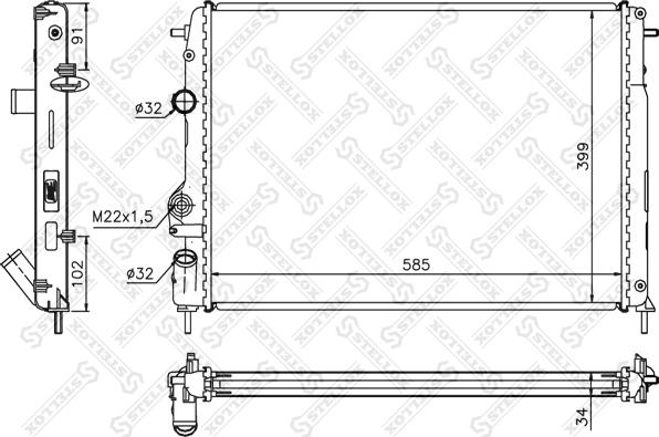 Stellox 10-26174-SX - Radiator, engine cooling autospares.lv