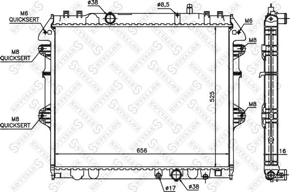 Stellox 10-26341-SX - Radiator, engine cooling autospares.lv