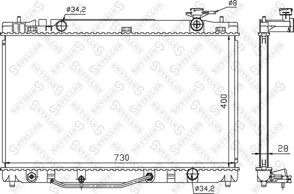 Stellox 10-26332-SX - Radiator, engine cooling autospares.lv